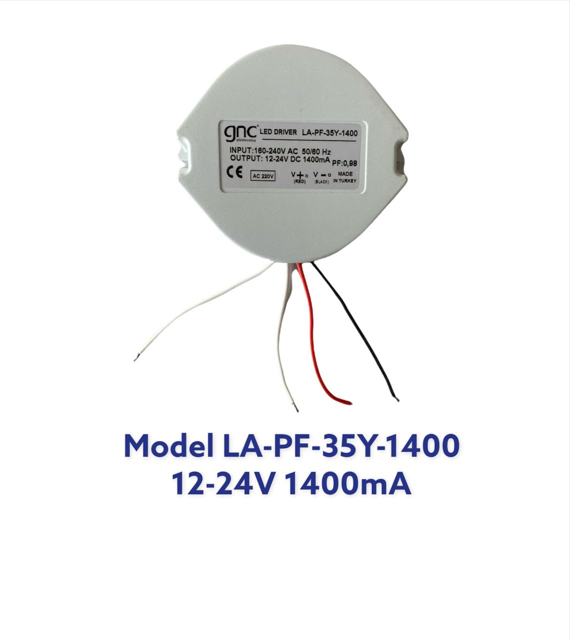 LA-PF-35Y-1400 35W 1400mA Yuvarlak Led Sürücüsü