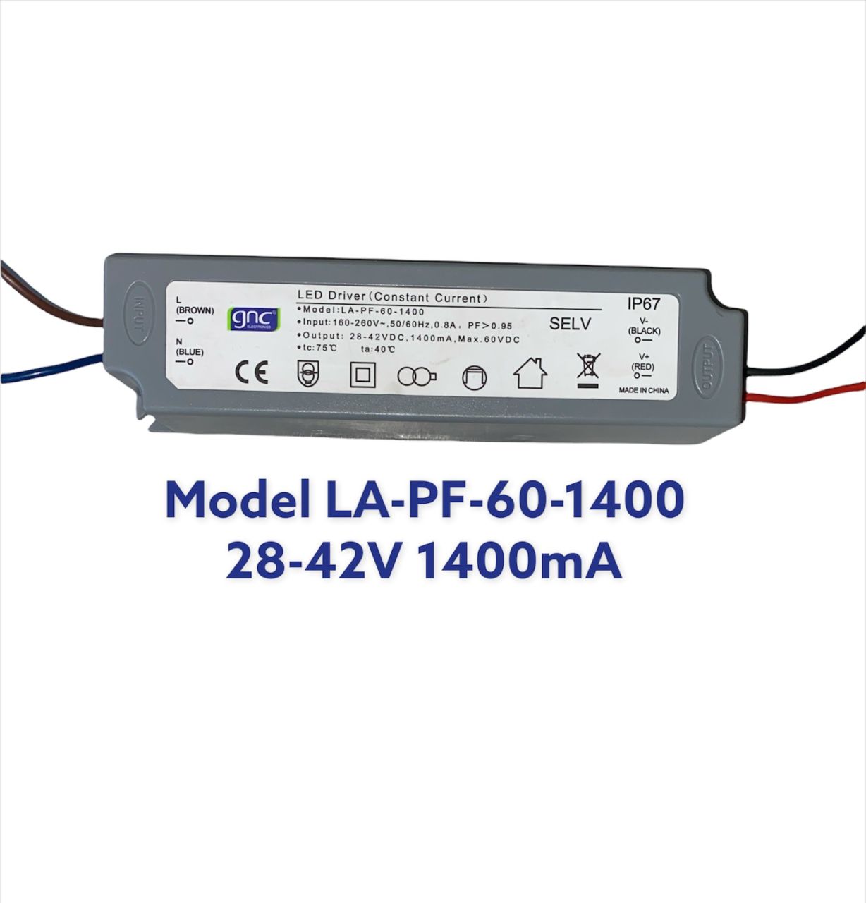 LA-PF-60-1400 60W 1400mA PF:>0.95 Sabit Akım LED Sürücüsü