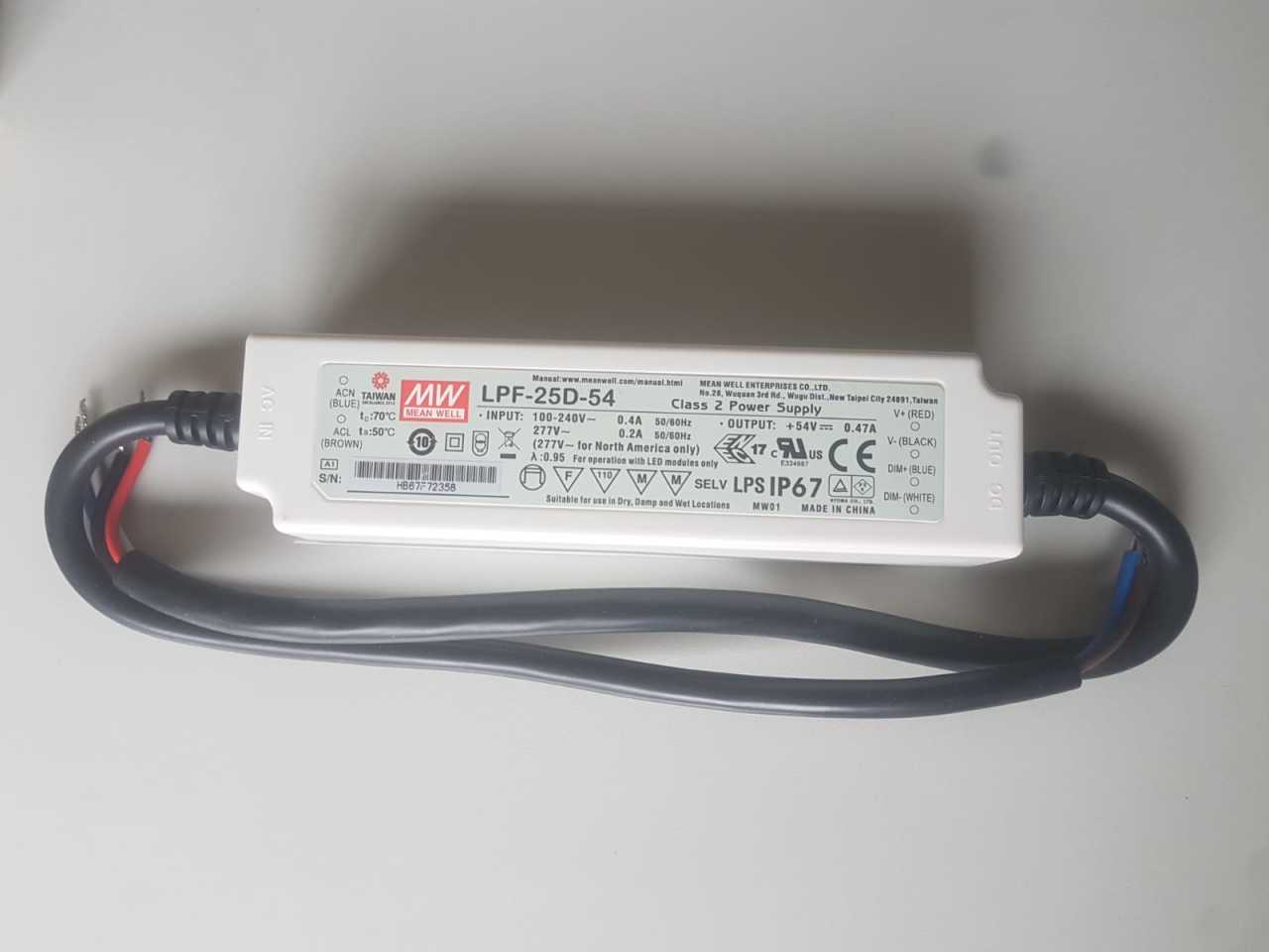 Meanwell LPF-25D-54 IP67 Dım Edilebilir Led Güç Kaynağı