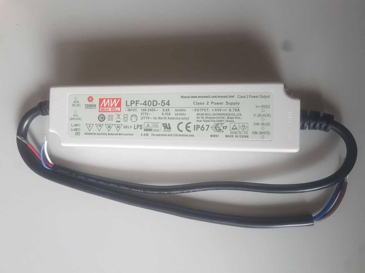 Meanwell LPF-40D-54 IP67 Dım Edilebilir Led Güç Kaynağı